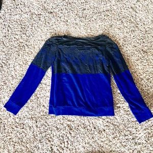 Blue and black Amywear long sleeve, kids 10/12